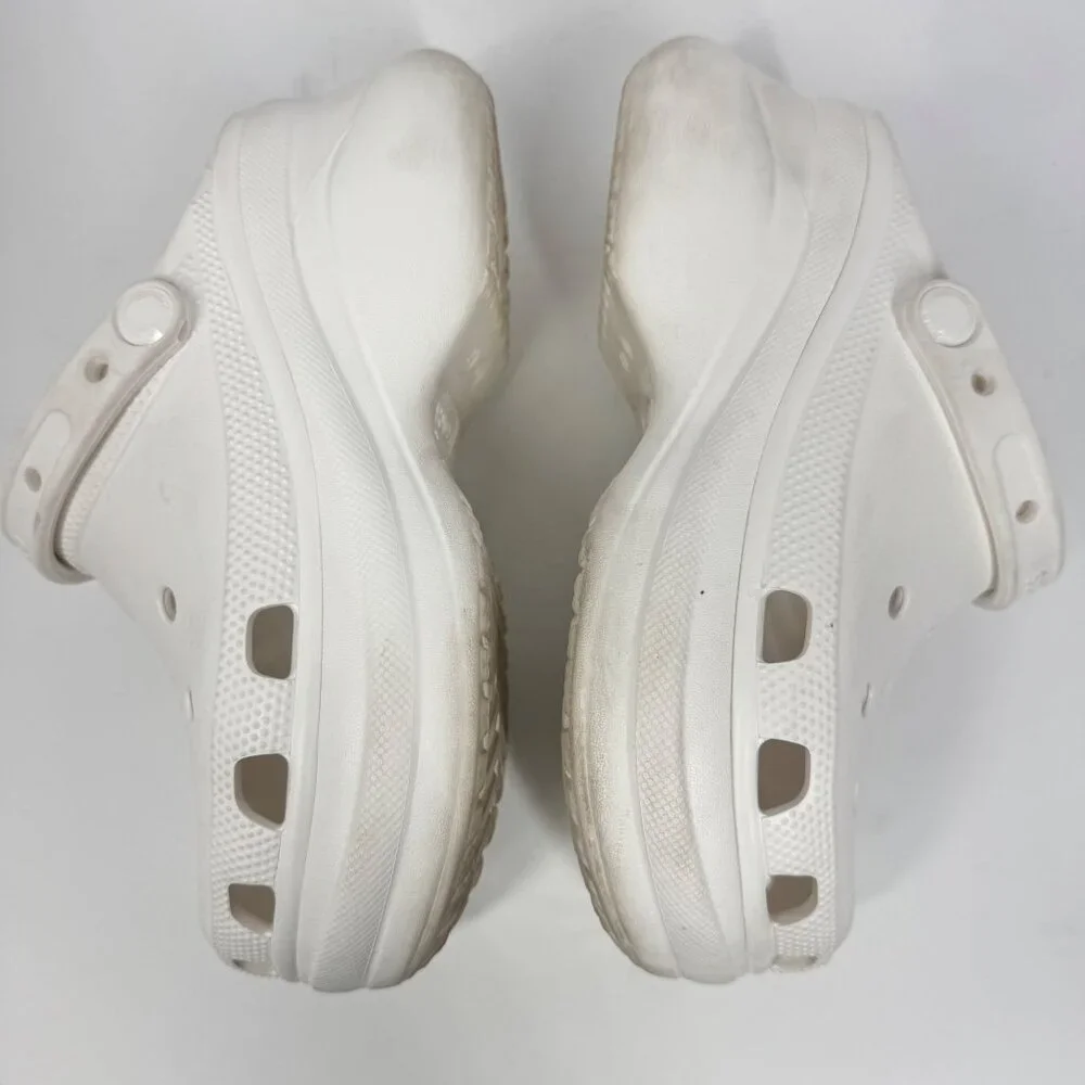 Crocs Classic Bae White Platform Size 7 Clogs Rubber Chunky Clogs - Picture 6 of 14